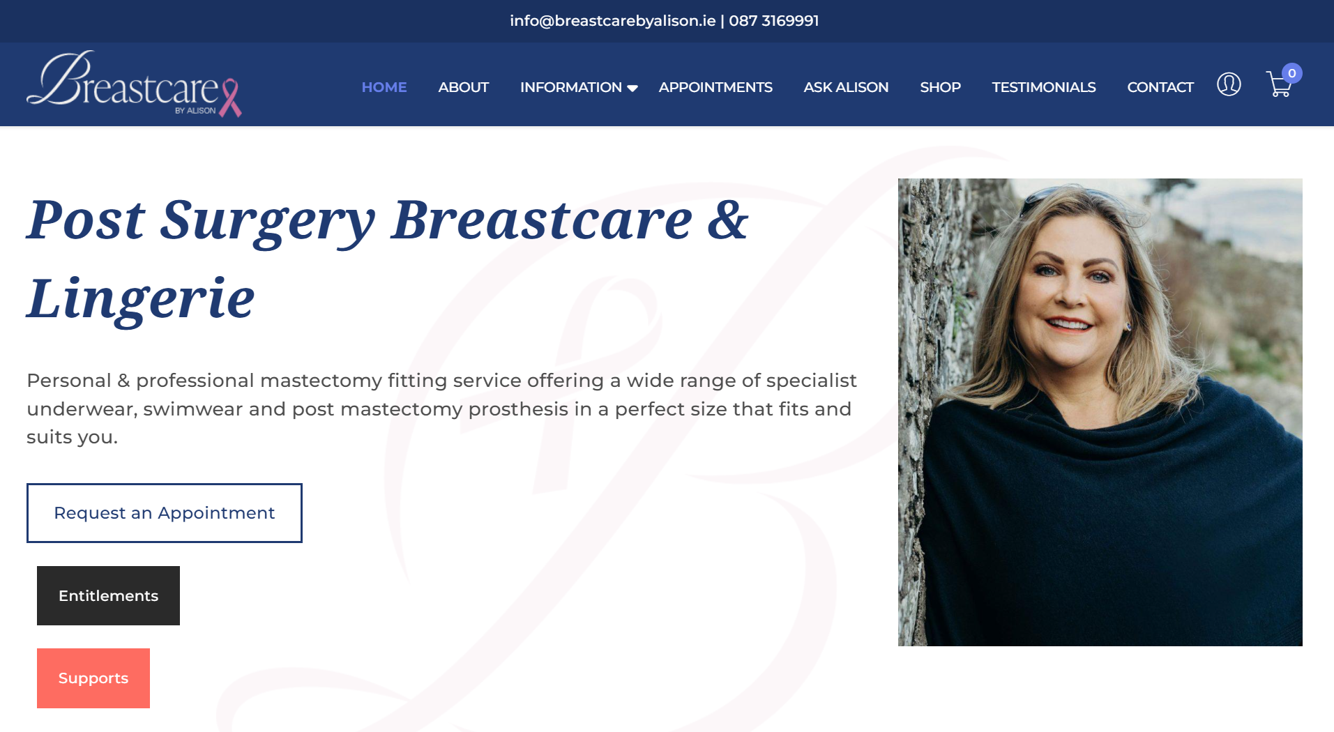 Desktop view preview of Breastcare by Alison