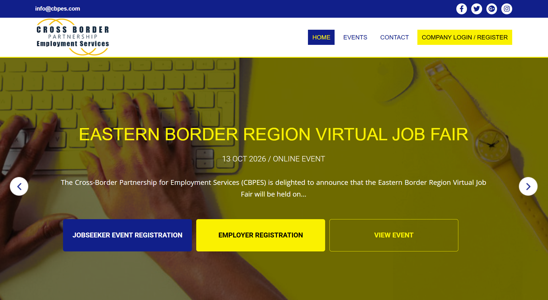 Desktop view preview of Cross Border Job Fair